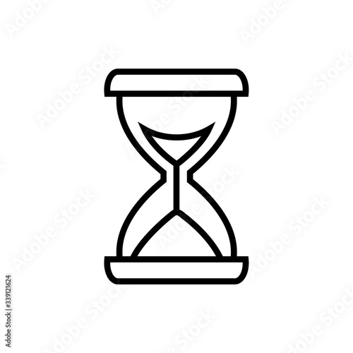 Hourglass icon, logo isolated on white background, sand watch