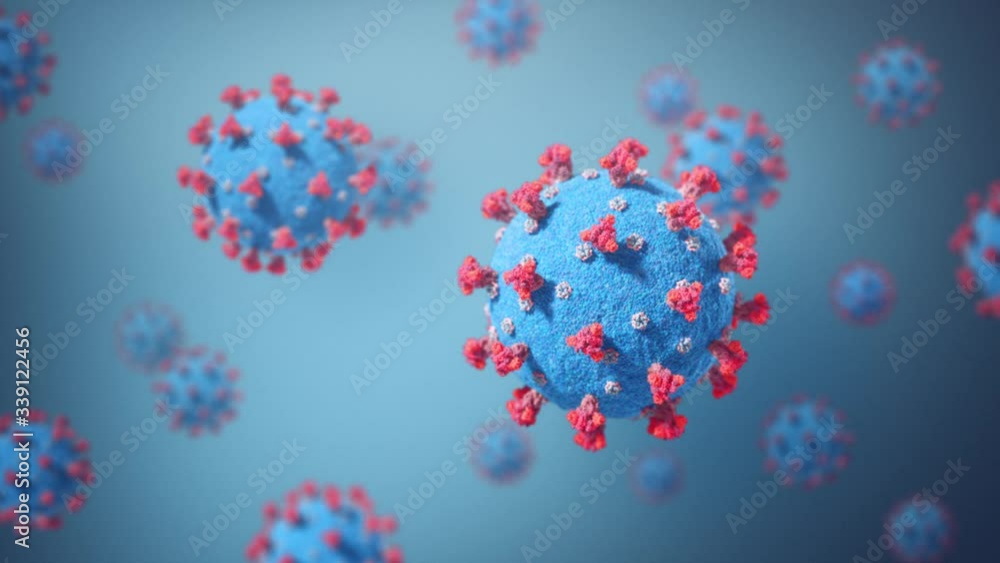 Coronavirus COVID-19 microscopic virus molecules, graphic medical 3D illustration Coronavirus COVID-19 microscopic virus molecules, graphic medical 3D illustration