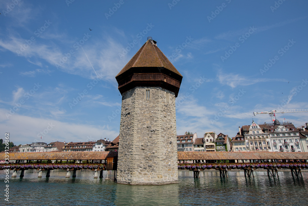 Old medieval tower in historic city