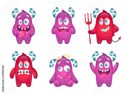 Candy Monsters Emoticons Set