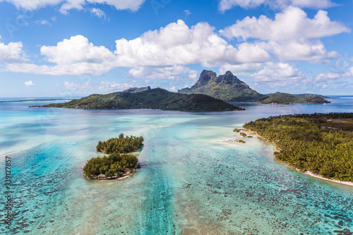 Aerial of island and lagoon, Bora Bora, French Polynesia photo