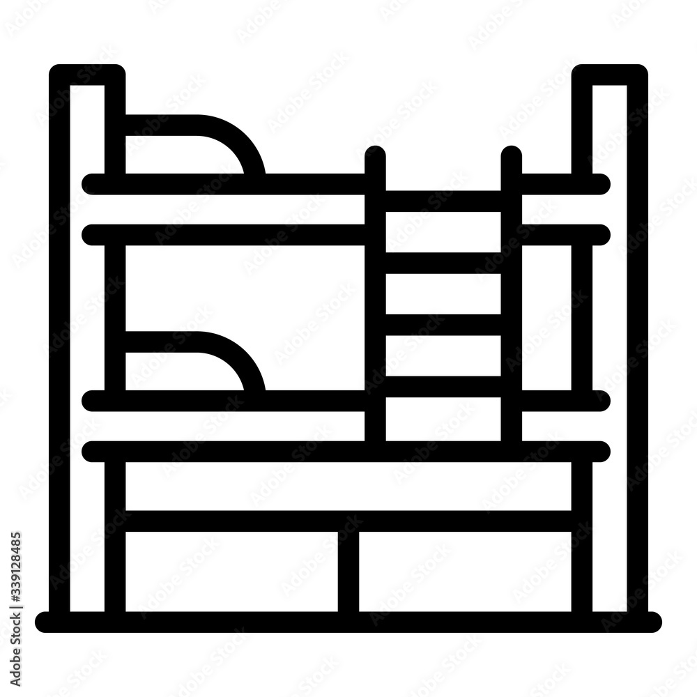 Home bunk bed icon. Outline home bunk bed vector icon for web design isolated on white background Home bunk bed icon. Outline home bunk bed vector icon for web design isolated on white background