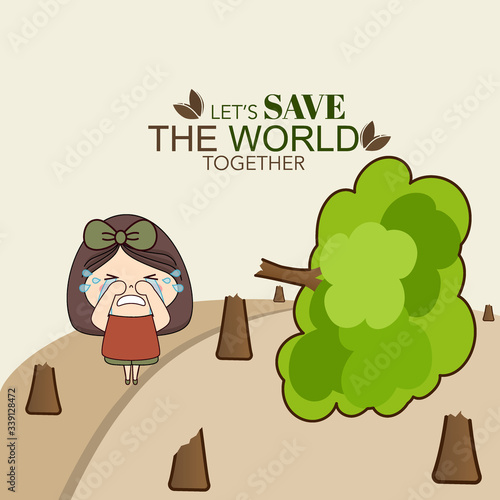 Save world. Eco friendly. Ecology concept. Vector illustration.
