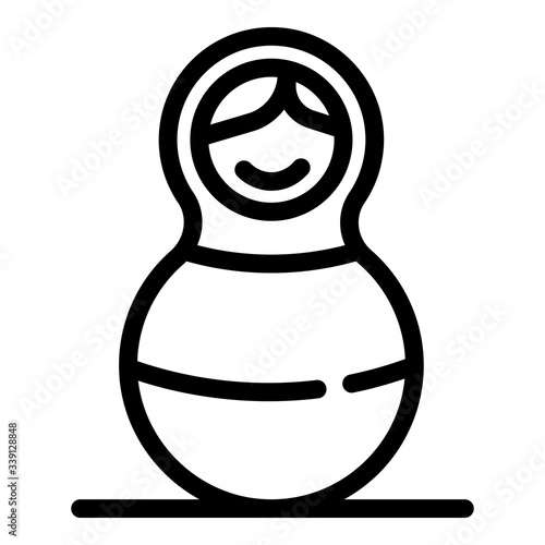 Matryoshka doll icon. Outline matryoshka doll vector icon for web design isolated on white background