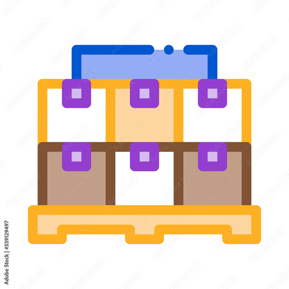 stella with parcels icon vector. stella with parcels sign. color symbol illustration stella with parcels icon vector. stella with parcels sign. color symbol illustration
