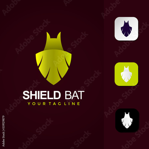 Shield Bad Logo Design Premium Template Vector