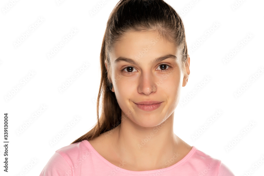Portrait of young beautiful woman without makeup Portrait of young beautiful woman without makeup