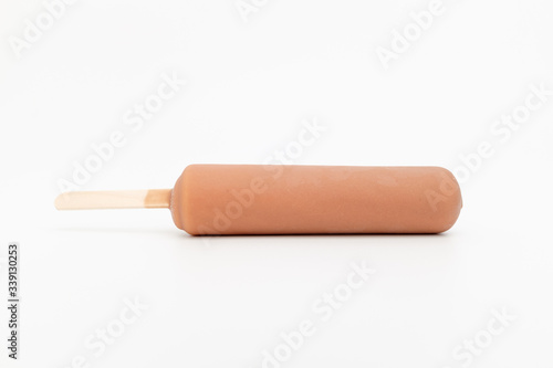 Rod ice cream on white background