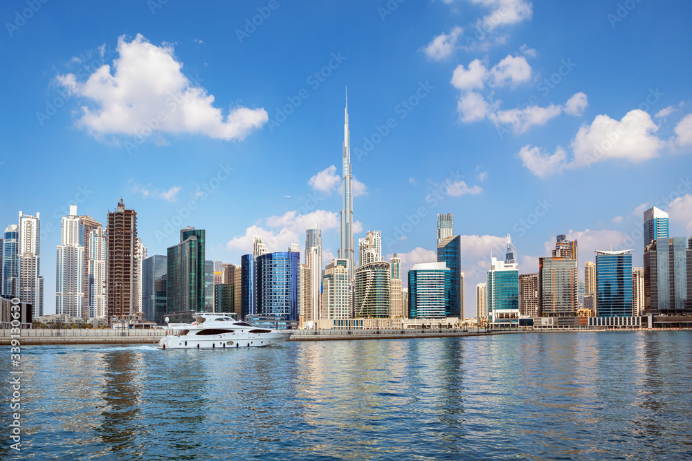 DUBAI - Amazing view on Dubai city center skyline, United Arab Emirates