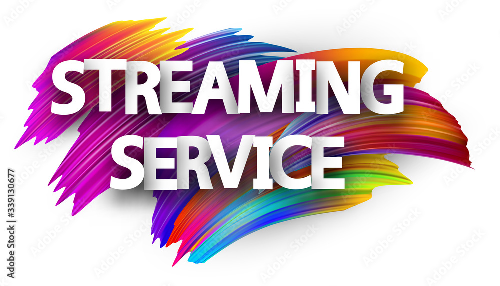 Streaming service sign in two lines on brush strokes background. Streaming service sign in two lines on brush strokes background.