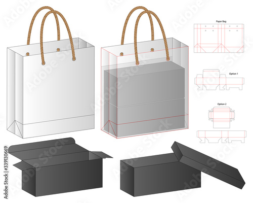 Box packaging die cut template design. 3d mock-up