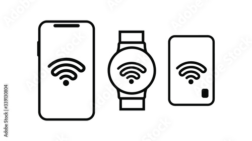 contactless card icon on white background
