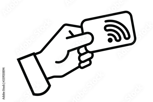 contactless card icon on white background