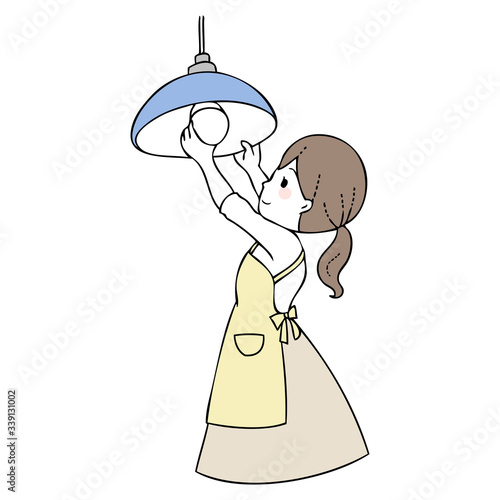 電球替え　主婦