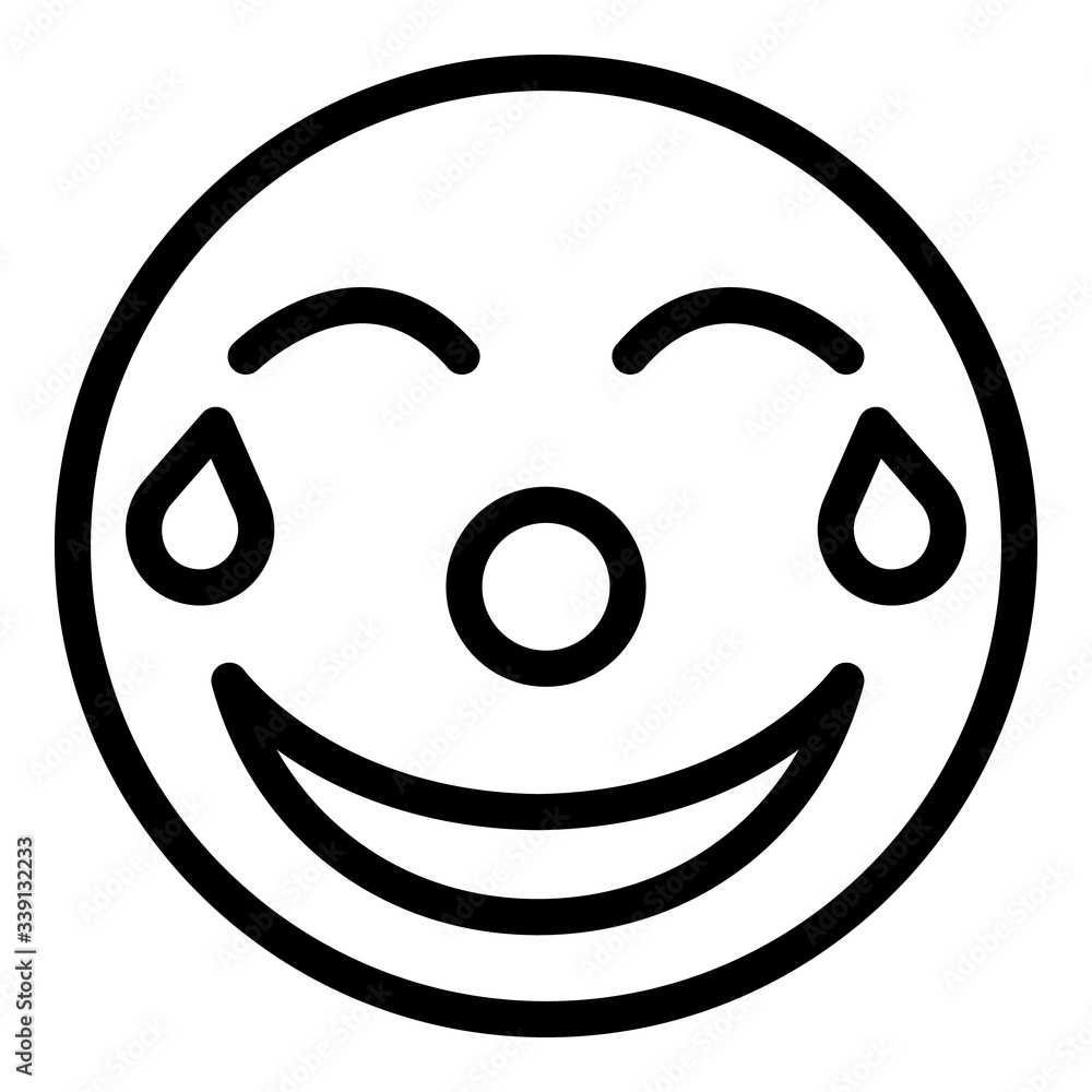 Laughing emoji icon. Outline laughing emoji vector icon for web design isolated on white background Laughing emoji icon. Outline laughing emoji vector icon for web design isolated on white background