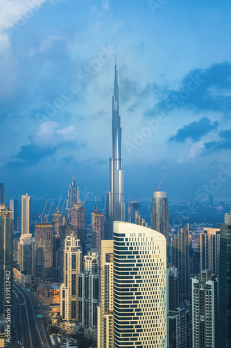 DUBAI - Amazing view on Dubai city center skyline  United Arab Emirates