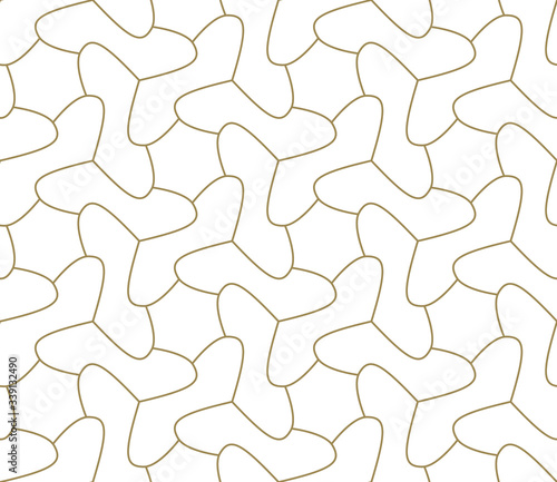 Seamless pattern with abstract geometric line texture, gold on white background. Light modern simple wallpaper, bright tile backdrop, monochrome graphic element