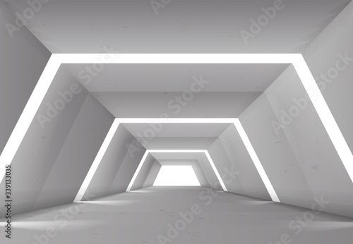 Hallway tunnel with lights abstract background design vector illustration