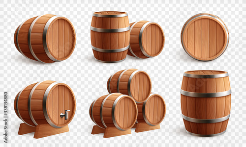 Wooden Barrels Transparent Set