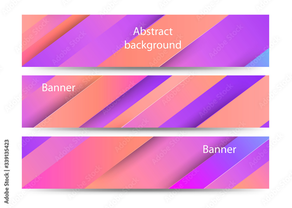 Obraz premium Abstract geometric colorful banners. Set - vector stock.