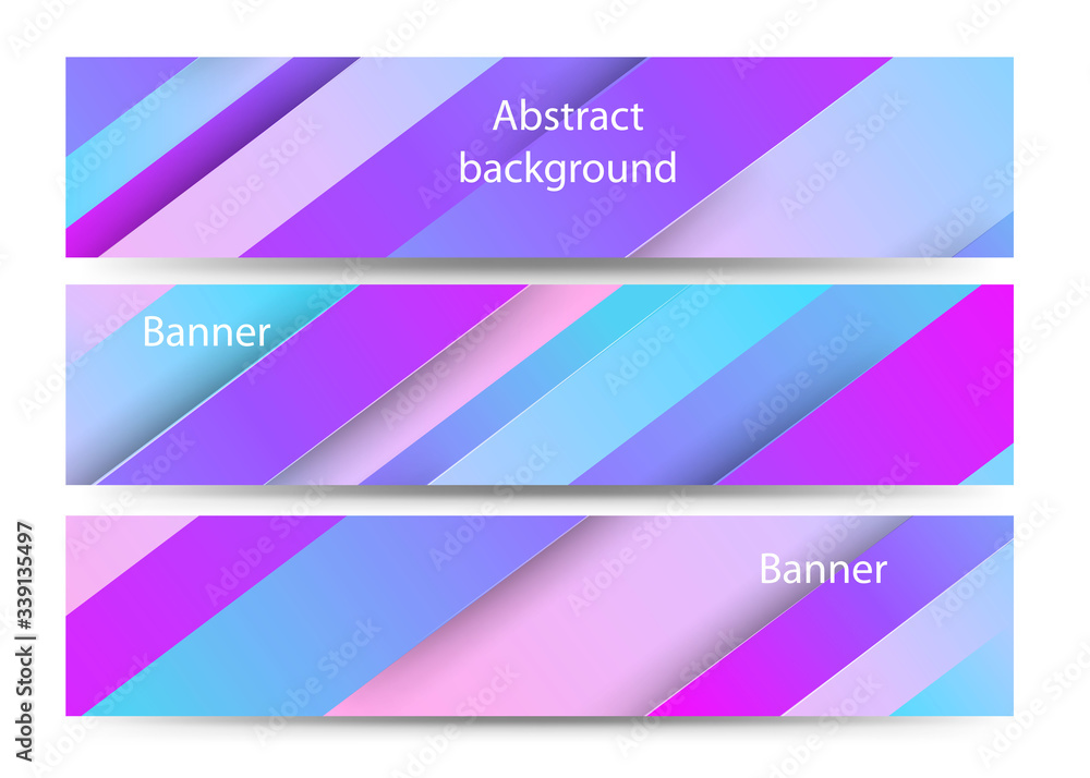 Fototapeta premium Abstract geometric colorful banners. Set - vector stock.