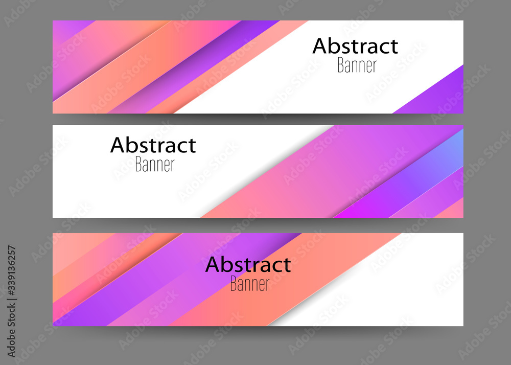 Naklejka premium Abstract geometric colorful banners. Set - vector stock.