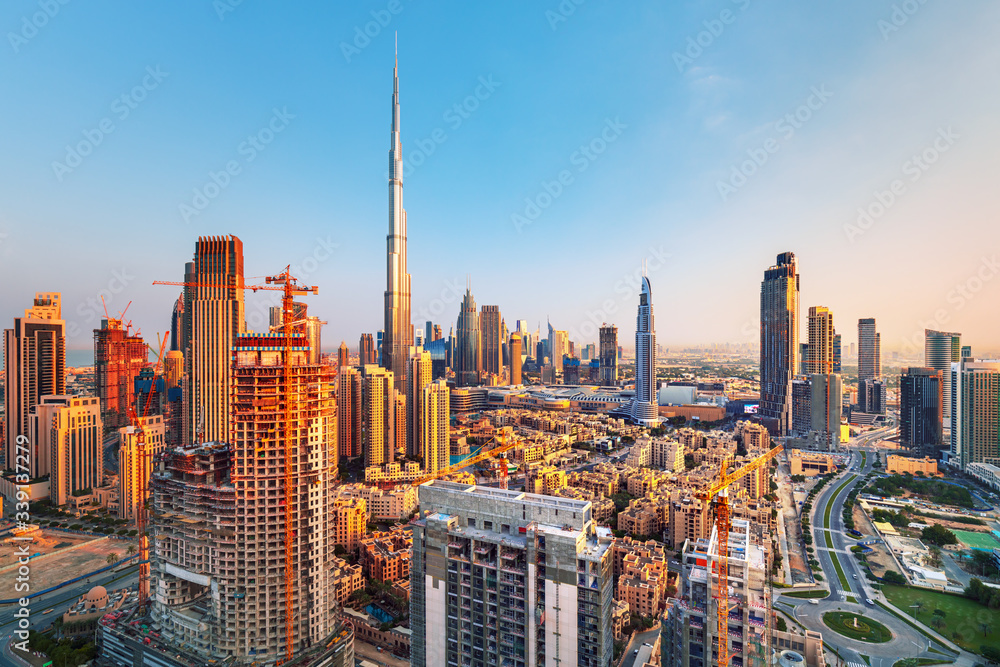 Naklejka premium Dubai city center view, United Arab Emirates