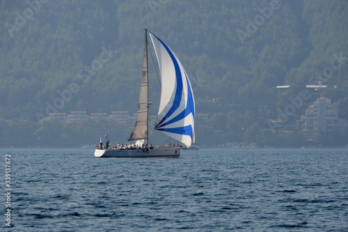 Yacht in the bay near the Turkish city of Marmaris