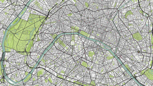 Detailed map of Paris, France