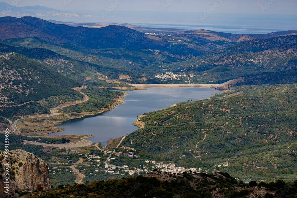 Aposelemi Lake and dam Crete Greece