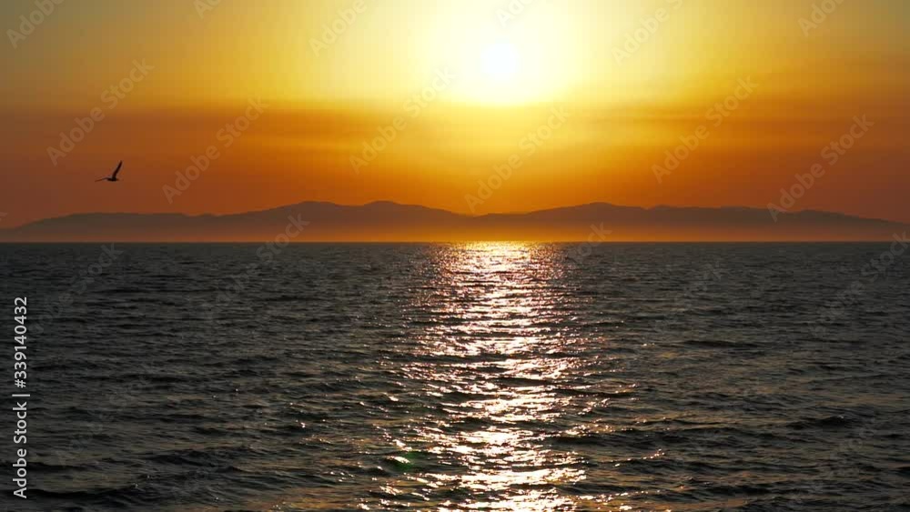 Slow mo of a marine landscape with a beautiful sunset. Vladivostok, Russia Slow mo of a marine landscape with a beautiful sunset. Vladivostok, Russia