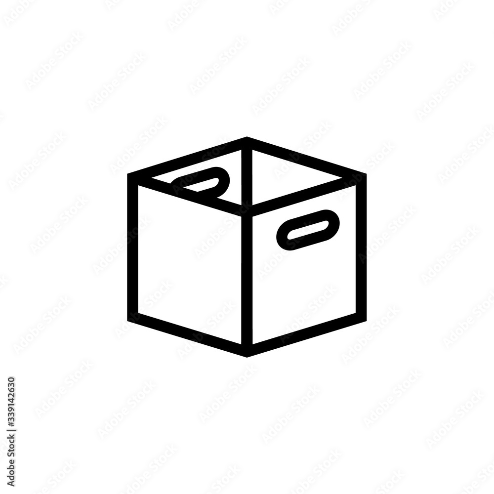 Box line icon, logo isolated on white background Box line icon, logo isolated on white background