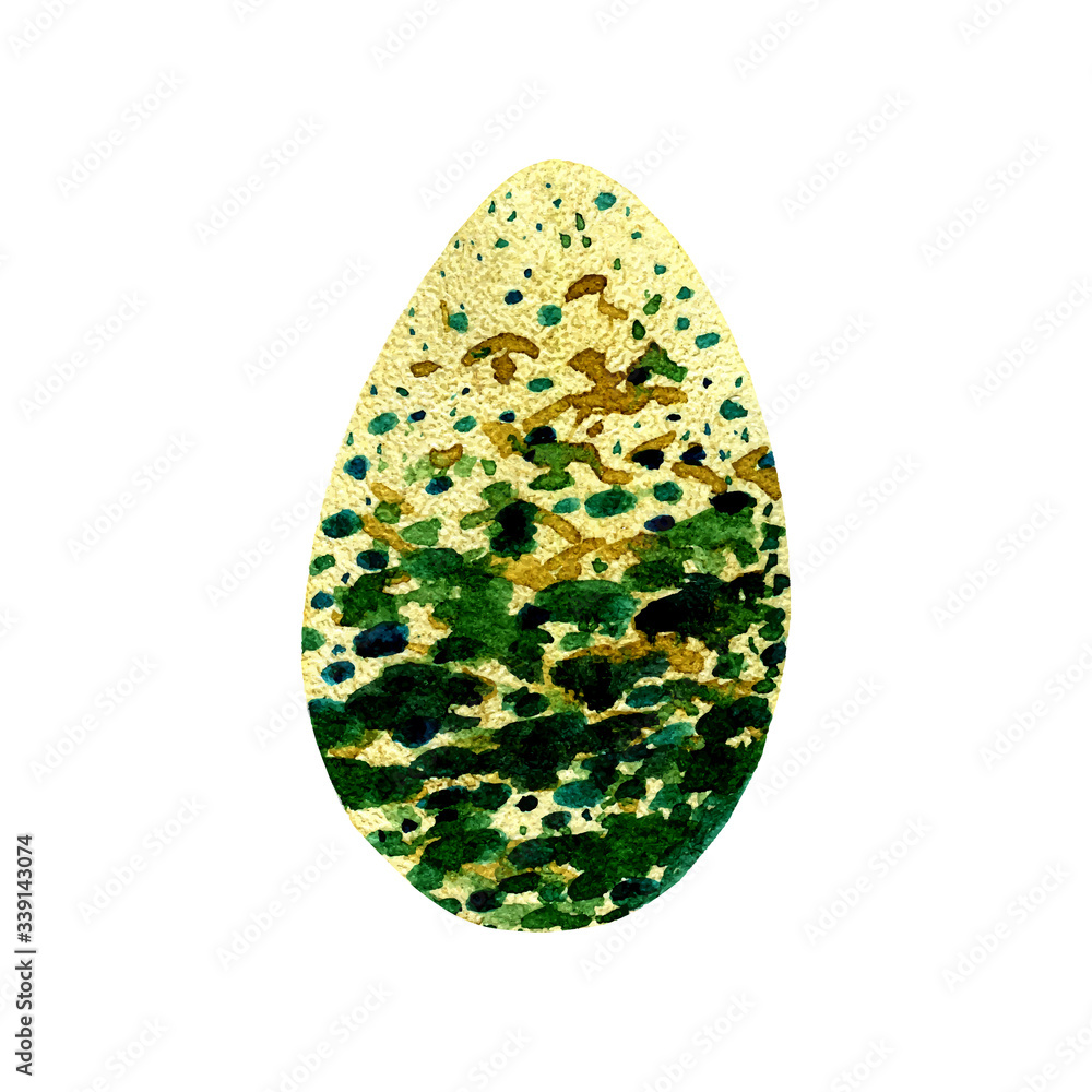 egg with khaki pattern, watercolor illustration egg with khaki pattern, watercolor illustration