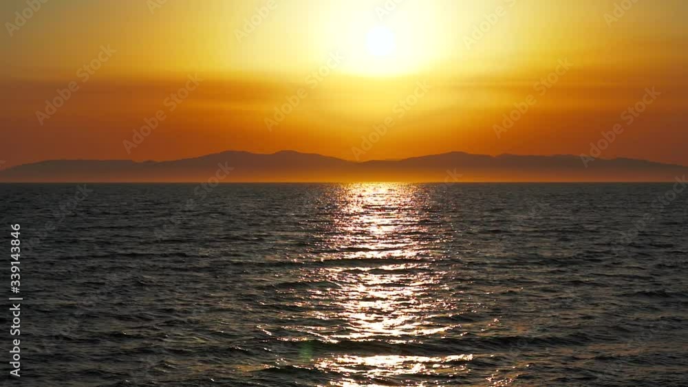Slow mo of a marine landscape with a beautiful sunset. Vladivostok, Russia Slow mo of a marine landscape with a beautiful sunset. Vladivostok, Russia