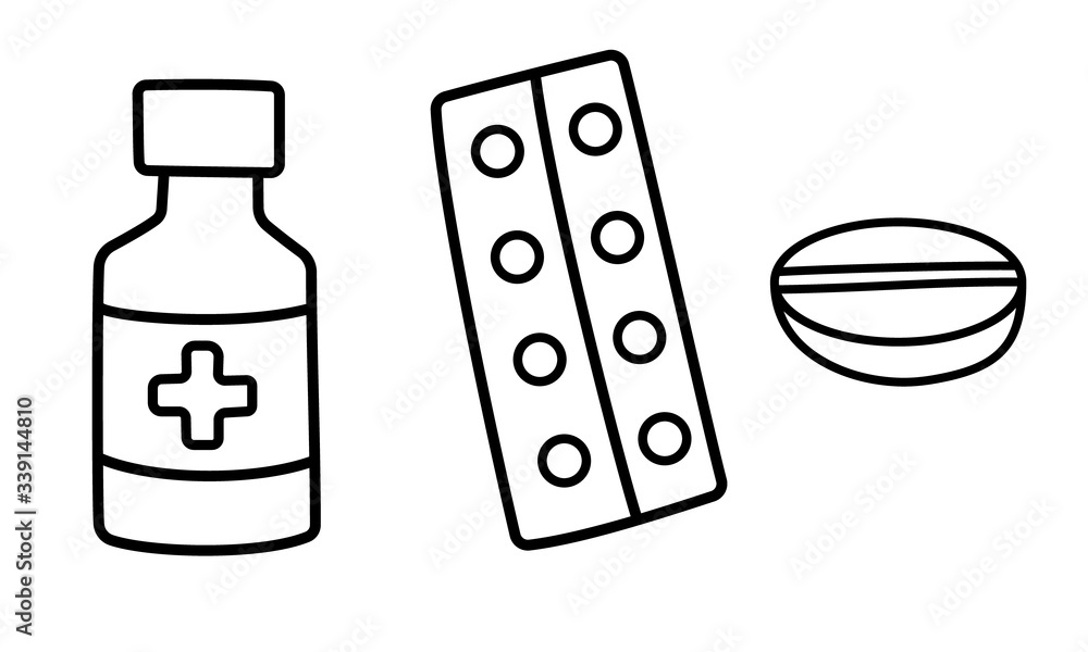 Medicines, medical syringe. Icon set. Vector illustration. Medicines, medical syringe. Icon set. Vector illustration.