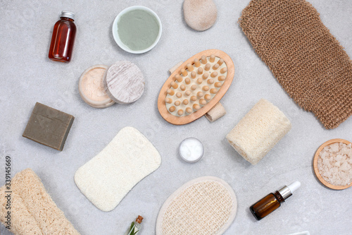 Set of eco-friendly sponges for body care and natural cosmetic