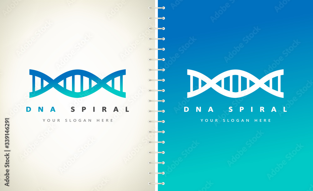 dna spiral logo vector design