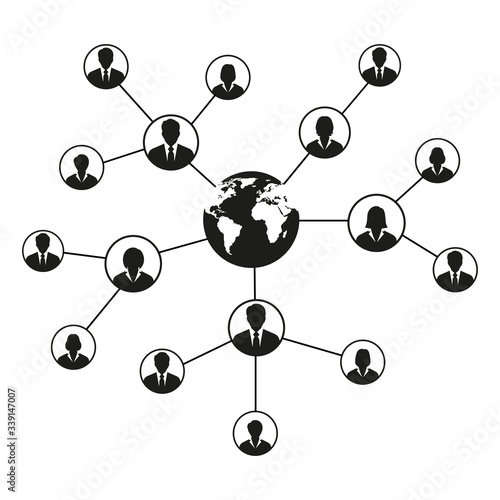 Social network concept. Connecting people. Network business on a white background.