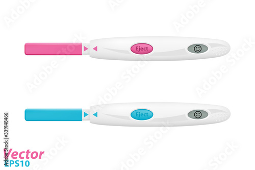 Positive and negative pregnancy test in vector.Pregnancy test.