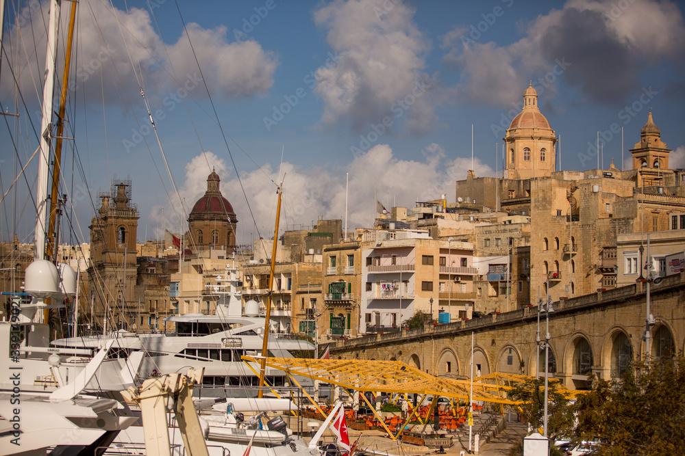 Beautiful view of the La Valletta Harbor
