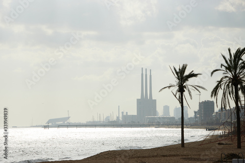 Obraz na płótnie The beach of Barcelona,Spain w salonie