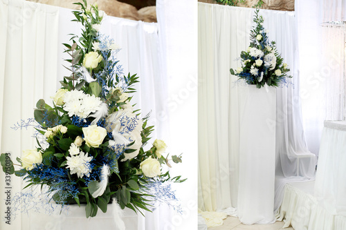 Amazing beautiful wedding ceremony place with wedding white datail © azhurfoto
