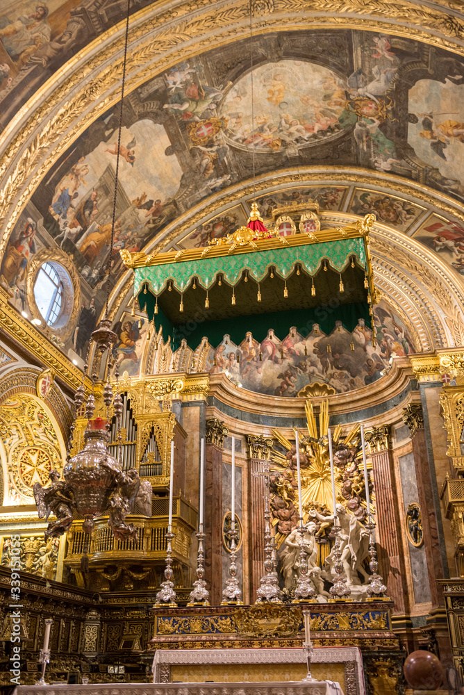 Malta / Malta. 03.09.2015.Interior of the Co-Cathedral of San Juan, in Valletta