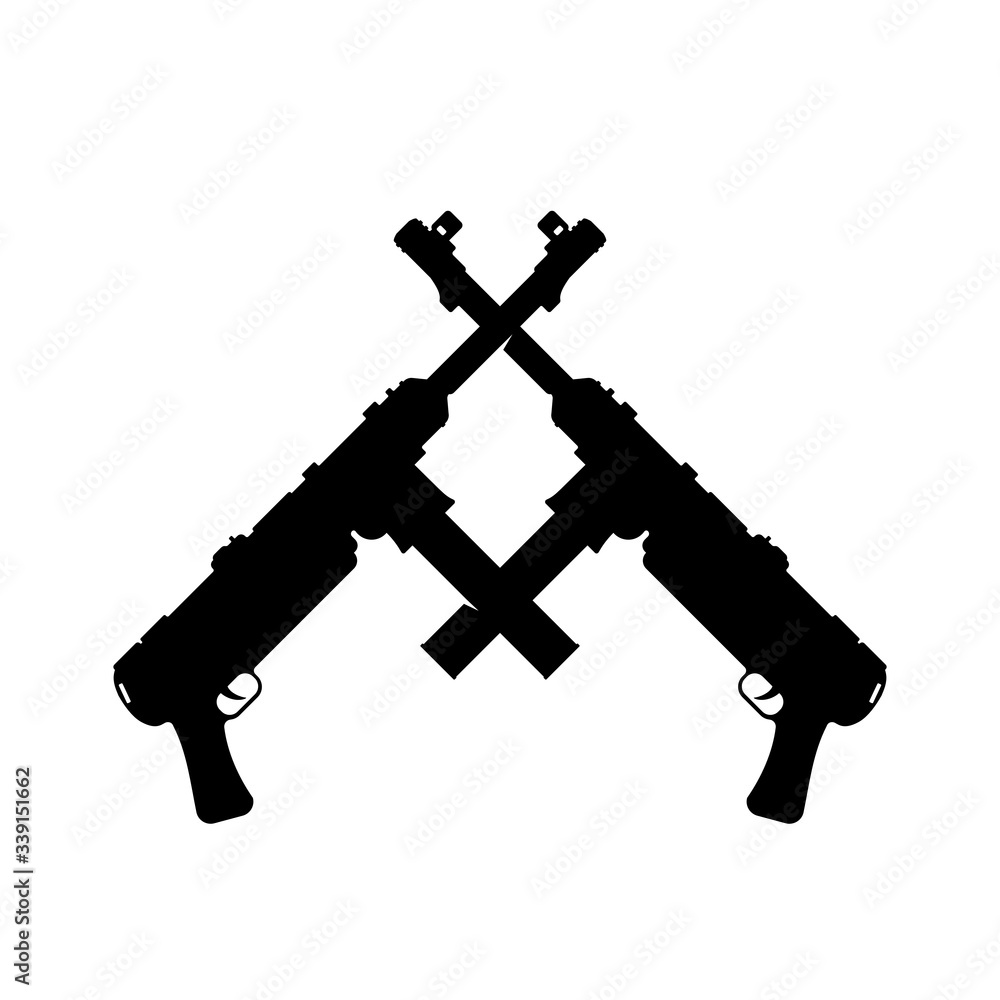 Crossed MP 40 Submachine guns Germany World War II - Vector ...