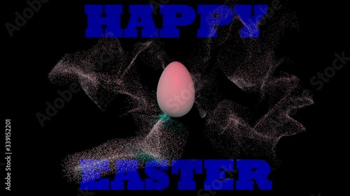 HAPPY EASTER concept in blue on a black background