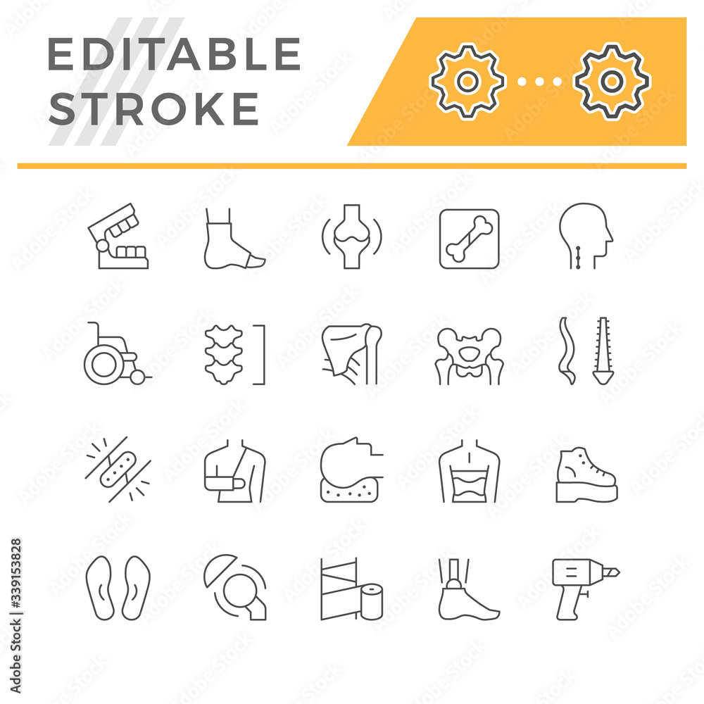Set line icons of orthopedics Set line icons of orthopedics