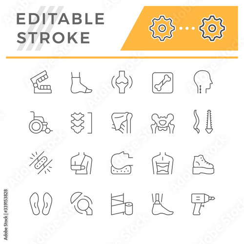 Set line icons of orthopedics