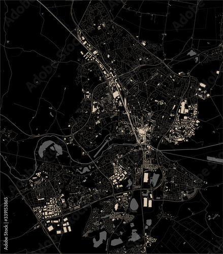 map of the city of Peterborough, Cambridgeshire, East of England, England, UK photo