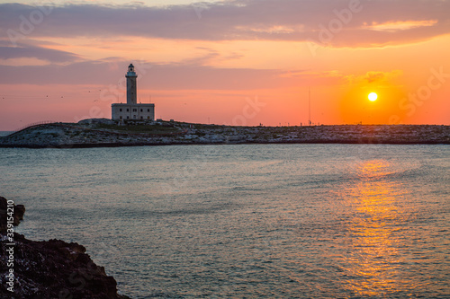The Vieste lighthouse at dawn