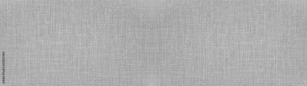Gray bright natural cotton linen textile texture background banner panorama - obrazy, fototapety, plakaty 